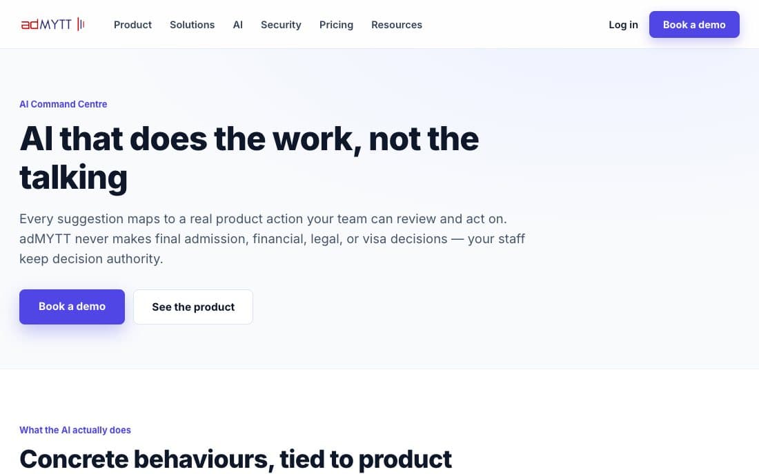 adMYTT AI command centre page