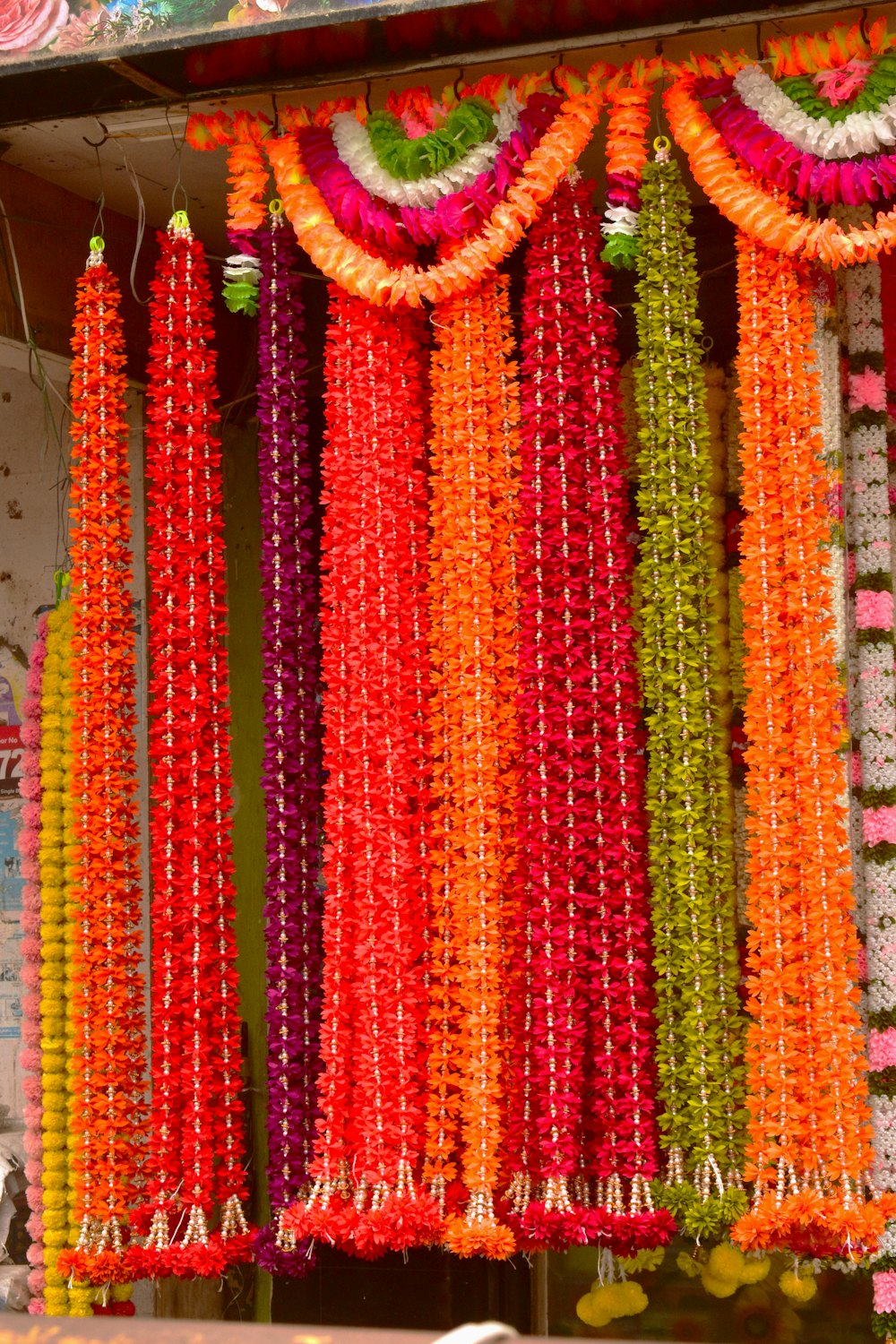 Hanging wedding garlands